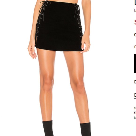 Luna Velvet Lace Up Mini Skirt - Picture 2 of 4